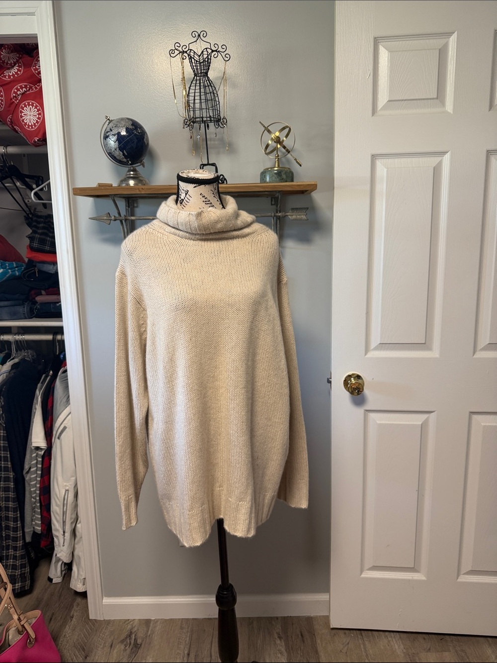 Cozy Cashmere Cream Cowl-Neck Sweater - Relaxed Fit